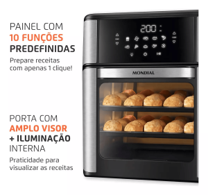 Fritadeira Air Fryer forno 12L Mondial