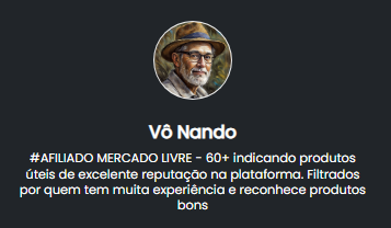 página Biolivre do Vô nando no Mercado Livre